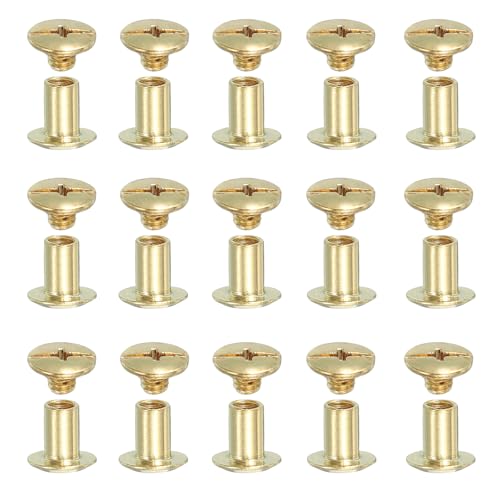 YELARXI Chicago Schrauben Leder Nieten für Gürteltasche M5x8mm & 80 Pack & Gold YELARXI Chicago Schrauben Leder Nieten für Gürteltasche M5x8mm & 80 Pack & Gold von YELARXI