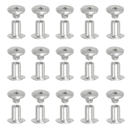 YELARXI Chicago Schrauben Leder Nieten für Gürteltasche M5x8mm & 80er Pack & Silber YELARXI Chicago Schrauben Leder Nieten für Gürteltasche M5x8mm & 80er Pack & Silber von YELARXI