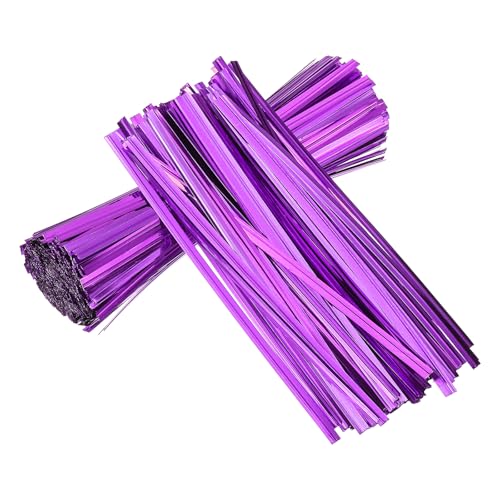 YELARXI Drahtbinder wiederverwendbar, 11,9 cm, für Plastiktüten, Süßigkeitentüten, Pflanzen, Bastelprojekte – (800 Stück, lila) von YELARXI