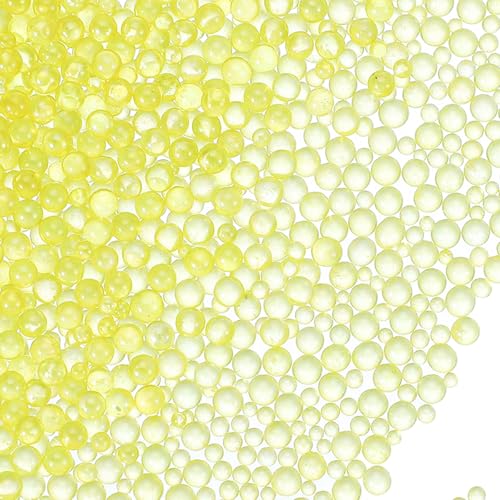 YELARXI Glasblasen-Perlen, winzige, schillernde Perlen, kein Loch, Mini-Glasblasen, geeignet für DIY Handwerk, Nagelkunst, Schmuckherstellung, 1–3 mm, 100 g, Gelb YELARXI Glasblasen-Perlen, winzige, schillernde Perlen, kein Loch, Mini-Glasblasen, geeignet für DIY Handwerk, Nagelkunst, Schmuckherstellung, 1–3 mm, 100 g, Gelb von YELARXI