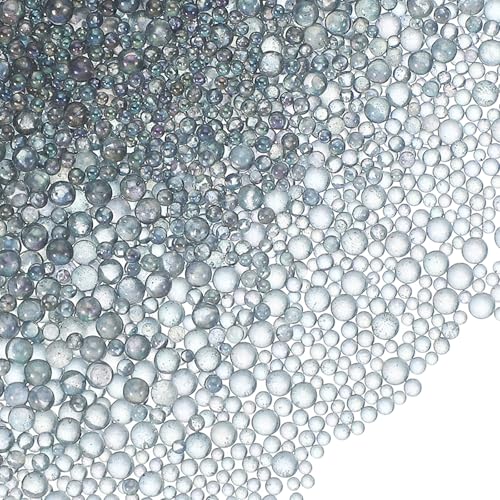 YELARXI Glasblasen-Perlen, winzige, schillernde Perlen, kein Loch, Mini-Glasblasen, geeignet für DIY Handwerk, Nagelkunst, Schmuckherstellung, 1–3 mm, 100 g, Grau YELARXI Glasblasen-Perlen, winzige, schillernde Perlen, kein Loch, Mini-Glasblasen, geeignet für DIY Handwerk, Nagelkunst, Schmuckherstellung, 1–3 mm, 100 g, Grau von YELARXI