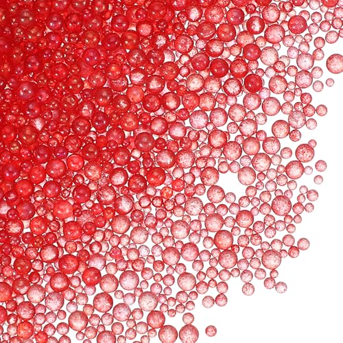 YELARXI Glasblasen-Perlen, winzige, schillernde Perlen, kein Loch, Mini-Glasblasen, geeignet für DIY Handwerk, Nagelkunst, Schmuckherstellung, 1–3 mm, 100 g, Rot YELARXI Glasblasen-Perlen, winzige, schillernde Perlen, kein Loch, Mini-Glasblasen, geeignet für DIY Handwerk, Nagelkunst, Schmuckherstellung, 1–3 mm, 100 g, Rot von YELARXI