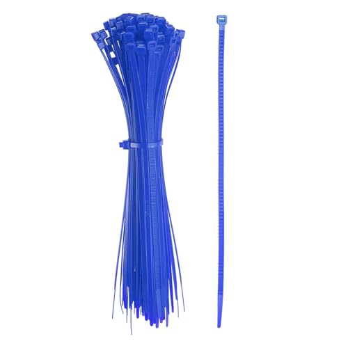 YELARXI Kabelbinder aus Kunststoff, selbstsichernd, 25,4 cm, passend für Zuhause, Garten, Büro, Werkstatt, Reisen – (100 Stück, dunkelblau) von YELARXI