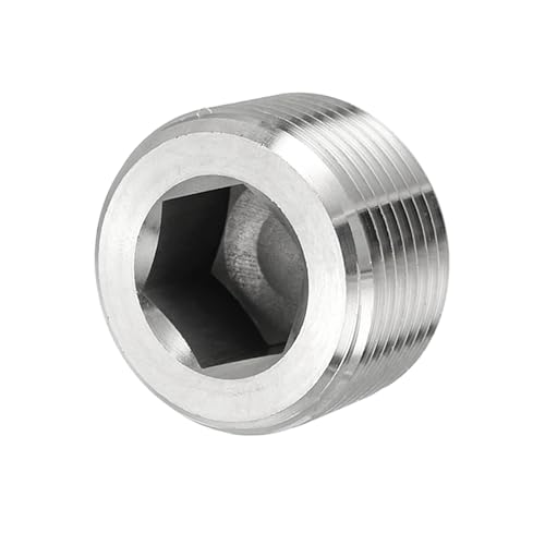 YELARXI Rohrstopfen aus Edelstahl, Innensechsgewinde, Rohrstopfen – Fitting für (Dichtanschluss, Lufttanks – Wasserauslässe), 2,5 cm NPT-Außengewinde und 6 Stück von YELARXI