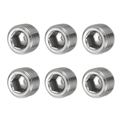 YELARXI Rohrstopfen aus Edelstahl, Innensechsgewinde, Rohrstopfen – Fitting für (Dichtanschluss, Lufttanks – Wasserauslässe) 3/4 Zoll NPT-Außengewinde & 6 Stück von YELARXI