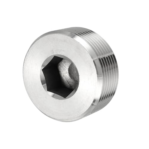 YELARXI Rohrstopfen aus Edelstahl, Innensechsgewinde, Rohrstopfen – Fitting für (Dichtanschluss, Lufttanks – Wasserauslässe) 3,8 cm NPT-Außengewinde & 6 Stück von YELARXI