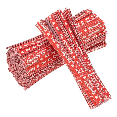 YELARXI Wiederverwendbare Brotbinder aus Kraftpapier, 8,9 cm, passend für Plastiktüten, Süßigkeitentüten, Pflanzen, Bastelprojekte, Haushalt, Büro, Garten, 700 Stück, Rot/Weiß von YELARXI