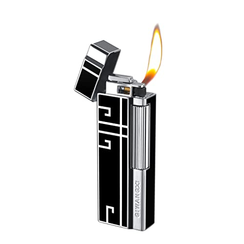 Pfeifenfeuerzeug, Cooles Metall-Zigarrenfeuerzeug, Schleifrad-Butan-gefülltes Feuerzeug, verstellbares Flammenfeuerzeug, for Vater und Freund (Farbe : T5) von YELDAN