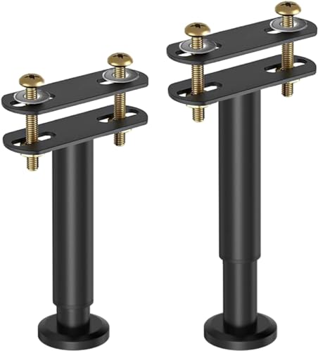 YELIKIT 2 Stück 18-33cm Bettfüße Verstellbare Bettbeine, Verstellbare Bettbeine Schwarz Füße für Möbel Verdicken Schrankfüße aus Stahl Möbelstützbeine für Möbel DIY Schrank Tisch Sofa Bett von YELIKIT