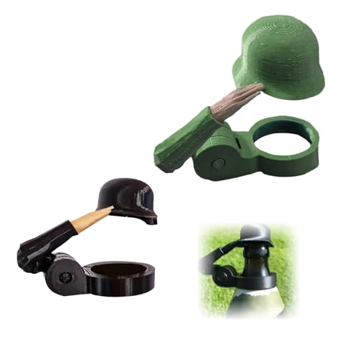 Bierflaschen Helm-Soldat Salute Stil Bierhelm, Langlebig Harmlos Wiederverwendbare Bierflaschenverschluss, Staubdicht Steuermann Bierflaschen Helm für Militärenthusiasten Partys Bars (2 Stück) von YELKOEYN