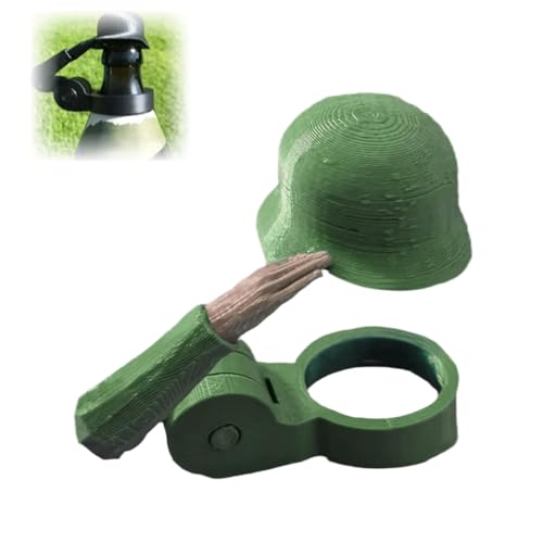 Bierflaschen Helm-Soldat Salute Stil Bierhelm, Langlebig Harmlos Wiederverwendbare Bierflaschenverschluss, Staubdicht Steuermann Bierflaschen Helm für Militärenthusiasten Partys Bars (Grün) von YELKOEYN