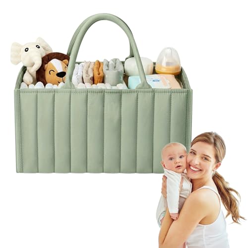 Großkapazitäts Wickelorganizer - Tragbarer Wickeltisch Organizer, Hochwertige Praktische Baby Zubehör, Multifunktionaler Stauraum Windel Organiser, Wahl für Ausflüge Nappy caddy organiser Grün Großkapazitäts Wickelorganizer - Tragbarer Wickeltisch Organizer, Hochwertige Praktische Baby Zubehör, Multifunktionaler Stauraum Windel Organiser, Wahl für Ausflüge Nappy caddy organiser Grün von YELKOEYN