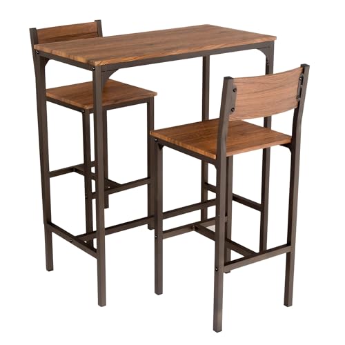 yelloo Mod. Venice Set Tisch Bar und 2 Hocker Braun Küche Living Modern von yelloo