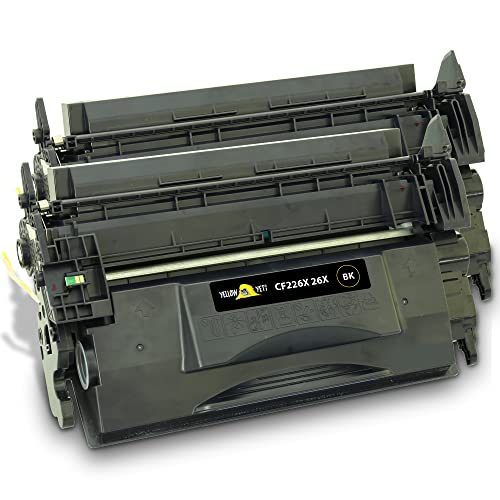 YELLOW YETI CF226X 26X Tonerkartusche Kompatibel mit HP Laserjet Pro M402d M402dn M402dw M402n MFP M426dw MFP M426fdn MFP M426fdw Schwarz, 2 Stück von YELLOW YETI