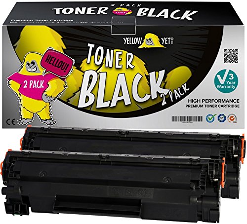 YELLOW YETI CB436A 36A (2.000 Seiten) 2 Premium Toner kompatibel für Laserjet P1505 P1505n P1506 M1120 MFP M1120n MFP M1522n MFP M1522nf MFP i-SENSYS LBP-3250 [3 Jahre Garantie] von YELLOW YETI