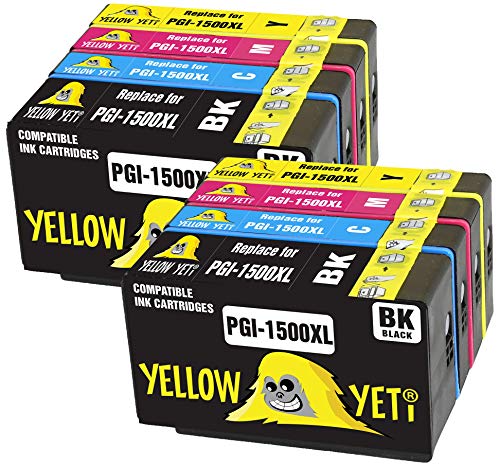 Yellow Yeti Ersatz für Canon PGI-1500XL PGI-1500 XL Druckerpatronen kompatibel für Canon MAXIFY MB2050 MB2350 MB2750 MB2150 MB2155 MB2755 (2 Schwarz + 2 Cyan + 2 Magenta + 2 Gelb) von YELLOW YETI