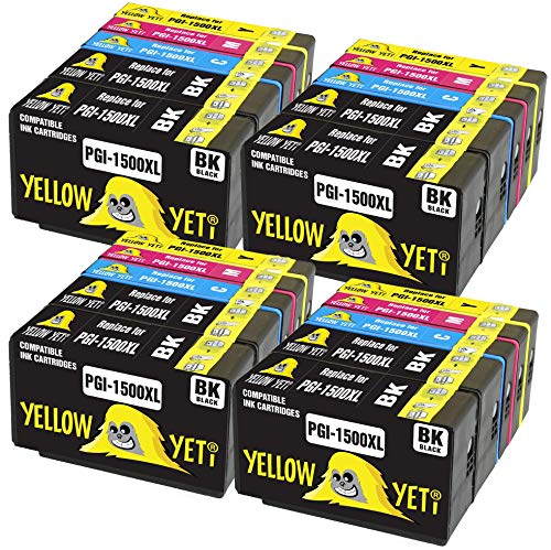 Yellow Yeti Ersatz für Canon PGI-1500XL PGI-1500 XL Druckerpatronen kompatibel für Canon MAXIFY MB2050 MB2350 MB2750 MB2150 MB2155 MB2755 (8 Schwarz + 4 Cyan + 4 Magenta + 4 Gelb) von YELLOW YETI