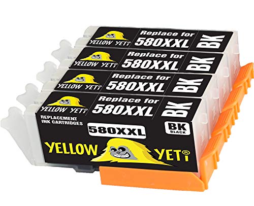 Yellow Yeti Ersatz für Canon PGI-580XXL PGI-580PGBK Druckerpatronen Schwarz kompatibel für Canon Pixma TS6151 TS6251 TS6350 TS6351 TS705 TR7550 TS8150 TS8152 TS8250 TS8251 TS8252 TS9550 TS9551 TS9551C von YELLOW YETI