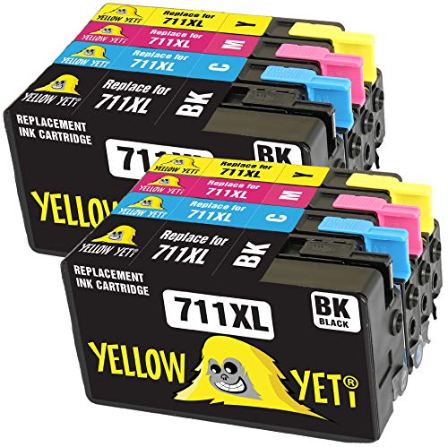 Yellow Yeti Ersatz für HP 711 711XL Druckerpatronen kompatibel für HP DesignJet T120 T520 (2 Schwarz + 2 Cyan + 2 Magenta + 2 Gelb) von YELLOW YETI