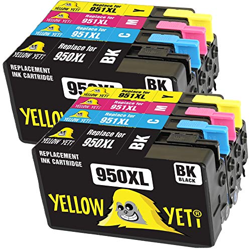 Yellow Yeti Ersatz für HP 950 951 950XL 951XL Druckerpatronen kompatibel für HP OfficeJet Pro 8600 8610 8620 8100 251dw 276dw 8615 8625 8630 8640 8660 (2 Schwarz + 2 Cyan + 2 Magenta + 2 Gelb) von YELLOW YETI