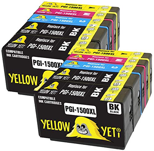 Yellow Yeti Ersatz für PGI-1500XL PGI-1500 XL Druckerpatronen kompatibel für MAXIFY MB2050 MB2350 MB2750 MB2150 MB2155 MB2755 (4 Schwarz + 2 Cyan + 2 Magenta + 2 Gelb) von YELLOW YETI