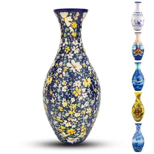3D-Puzzle-Vase für Erwachsene, 160 Teile, DIY-Puzzle, 3D-gebogenes Puzzle mit Wassersäule, perfekt für die Präsentation echter oder künstlicher Blumen und Blumenarrangements (Blumen) von YELVYA