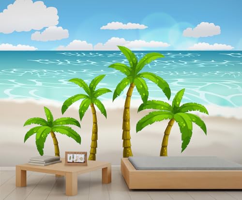 Kokosbaum Tapete Wandbild Sommerstrand Kokosbaum Tapete Tropische Kokosnüsse Bäume Wandbilder Blauer Himmel Weiße Wolke Meerblick Sofa Hintergrund Wandbild Für Wohnzimmer Schlafzimmer-400x280cm Kokosbaum Tapete Wandbild Sommerstrand Kokosbaum Tapete Tropische Kokosnüsse Bäume Wandbilder Blauer Himmel Weiße Wolke Meerblick Sofa Hintergrund Wandbild Für Wohnzimmer Schlafzimmer-400x280cm von YEMYOR