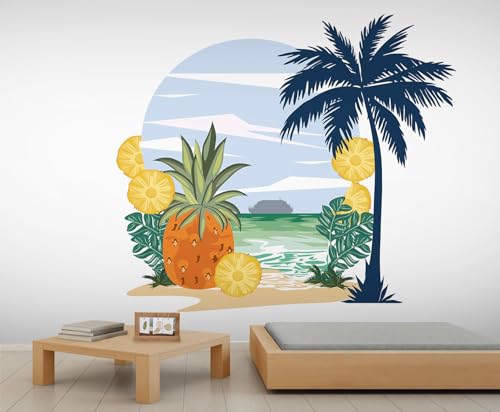 YEMYOR Kokosbaum Tapete Wandbild Cartoon Beach Kokosbaum Tapete Tropische Früchte Ananas Sofa Hintergrund Wandbild Tropische Kokosnüsse Bäume Pflanzen Wandbilder für Wohnzimmer Schlafzimmer-350x256cm YEMYOR Kokosbaum Tapete Wandbild Cartoon Beach Kokosbaum Tapete Tropische Früchte Ananas Sofa Hintergrund Wandbild Tropische Kokosnüsse Bäume Pflanzen Wandbilder für Wohnzimmer Schlafzimmer-350x256cm von YEMYOR