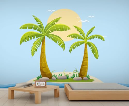 YEMYOR Kokosbaum Tapete Wandbild Cartoon Kokosbaum Landschaft Tapete Tropische grüne Kokosnüsse Bäume Wandbilder Tropische Landschaft Sofa Hintergrund Wandbild für Wohnzimmer Schlafzimmer-390x260cm YEMYOR Kokosbaum Tapete Wandbild Cartoon Kokosbaum Landschaft Tapete Tropische grüne Kokosnüsse Bäume Wandbilder Tropische Landschaft Sofa Hintergrund Wandbild für Wohnzimmer Schlafzimmer-390x260cm von YEMYOR