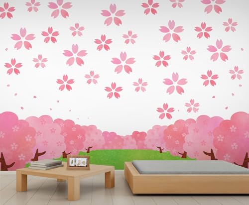 YEMYOR Sakura Wandbilder Cartoon Blume Wald Tapete Wandbild Rosa Sakura Tapete Romantische rosa Blütenblätter Sofa Hintergrund Wandbild für Wohnzimmer Schlafzimmer-280x200cm YEMYOR Sakura Wandbilder Cartoon Blume Wald Tapete Wandbild Rosa Sakura Tapete Romantische rosa Blütenblätter Sofa Hintergrund Wandbild für Wohnzimmer Schlafzimmer-280x200cm von YEMYOR