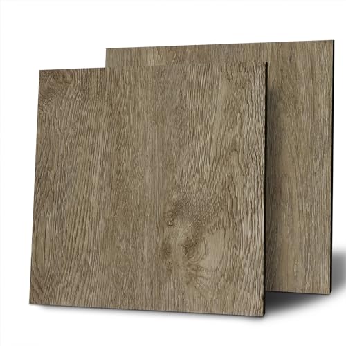 Yenhome 35 Stück 30x30cm Selbstklebende Bodenfliesen Braun Holzoptik Boden Bodenbelag Fliesenoptik Vinylboden Fußbodenbelag Fliesenaufkleber Boden Küche PVC Schlafzimmer Klebefliesen Wasserfest von YENHOME