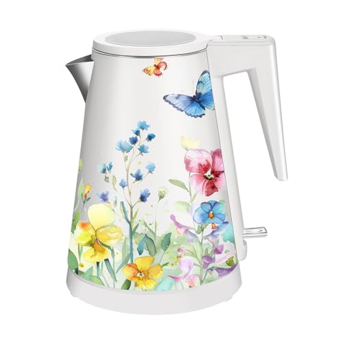 YENTEN 1,2L Kabelloser Edelstahl Wasserkocher – BPA-frei, 1000W Schnellkochender Teekocher, Trockengehschutz, Modernes Design, Ideal für Zuhause | Garten von YENTEN