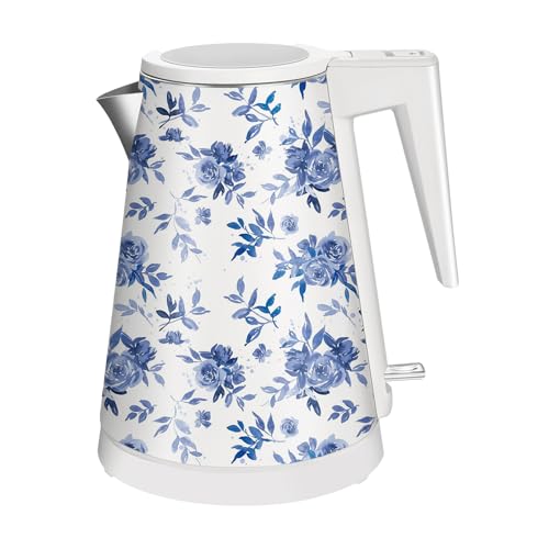 YENTEN 1,2L Kabelloser Edelstahl Wasserkocher – BPA-frei, 1000W Schnellkochender Teekocher, Trockengehschutz, Modernes Design, Ideal für Zuhause | Kobalt Traum von YENTEN