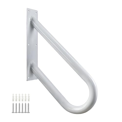 YEOOE Wandhalterung Handlauf Treppe, U-förmiger Handgeländer für 1 bis 2 Stufen, Treppengeländer für Garten, Garage, Toilette, Veranda, Innen und Außen (46 cm, Weiß) von YEOOE