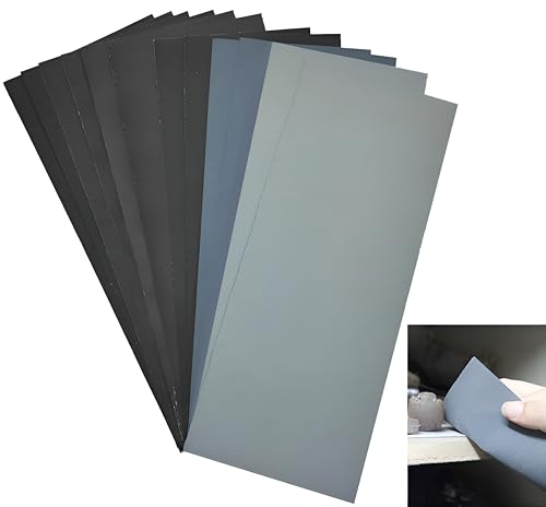 YEOVIBL 30 Stück Schleifpapier Set, 15 Körnungen 120 bis 10000 Nass Trocken Schleif Papier 23x9 cm, Wasserdichtes Siliziumkarbid für Holz, Metall, Möbel, Auto, Kunsthandwerk und DIY YEOVIBL 30 Stück Schleifpapier Set, 15 Körnungen 120 bis 10000 Nass Trocken Schleif Papier 23x9 cm, Wasserdichtes Siliziumkarbid für Holz, Metall, Möbel, Auto, Kunsthandwerk und DIY von YEOVIBL