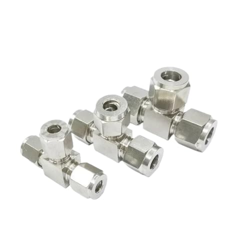 Edelstahl 304 1/8 "1/4" 3/8 "1/2" 3mm 4mm 6mm 8mm 10mm 12mm 14mm 16mm 18mm 3 weg Doppel Ferrule T Rohr fitting Stecker(22mm) von YEPENG