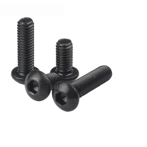 ISO7380 M2 M2,5 M3 M4 M5 M6 runde schwarze Sechskantschrauben der Güteklasse 10,9, Innensechskant-Möbelschraube mit Innensechskant und Innensechskant(14mm,M4 x 20pcs) von YEPENG