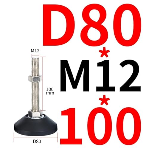YEPENG Basis D80 D100 304 Edelstahl Nylon Feste Fußschale Geeignet for Tisch- und Stuhlbein-Nivellierung Klappbeine Möbelbeine(D80xM12x100) von YEPENG