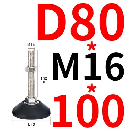 YEPENG Basis D80 D100 304 Edelstahl Nylon Feste Fußschale Geeignet for Tisch- und Stuhlbein-Nivellierung Klappbeine Möbelbeine(D80xM16x100) von YEPENG
