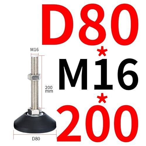 YEPENG Basis D80 D100 304 Edelstahl Nylon Feste Fußschale Geeignet for Tisch- und Stuhlbein-Nivellierung Klappbeine Möbelbeine(D80xM16x200) von YEPENG