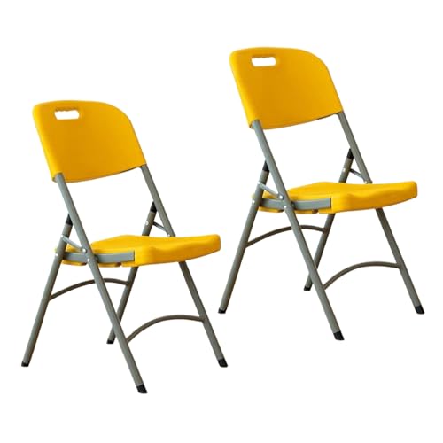 YEQING 2 Stück Campingstuhl aus Kunststoff, Klappstuhl Balkon, Gartenstühle für Den Einsatz im Innen- und Außenbereich, Bei Partys, Hochzeiten und in Der Schule(I) von YEQING