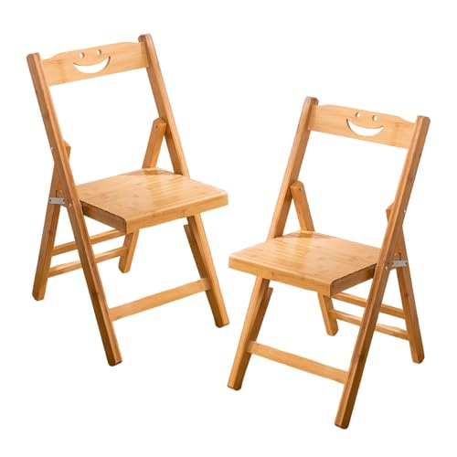 YEQING 2 Stück Klappstühle aus Bambus, Tragbarer Klappstuhl, Bambushocker mit Rückenlehne für Veranstaltungen, Terrasse(Yellow,Medium) von YEQING