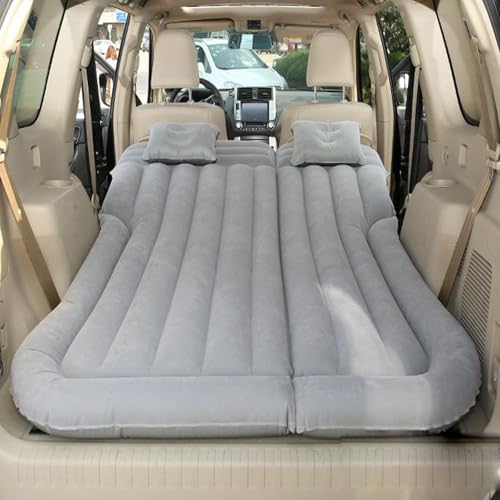 YEQING Auto Aufblasbare Matratze Tragbares Luftbett Hinten Kofferraum Camping Bett Rücksitz Matratze Klappbares Luftbett Kissen(Gray) von YEQING