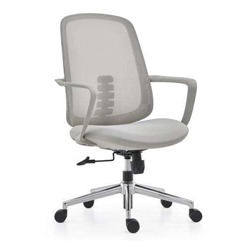 YEQING Drehstuhl, Höhenverstellbarer Computerstuhl mit Netzgewebe, Ergonomischer Bürostuhl mit Lordosenstütze für Zuhause, Hotel, Büro(White) von YEQING