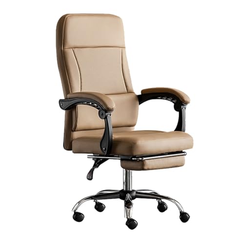 YEQING Ergonomischer Bürostuhl mit Fußstütze, Drehstuhl,bequemer Computerstuhl mit Hoher Rückenlehne, Verstellbarer Schreibtischstuhl(Natural) von YEQING