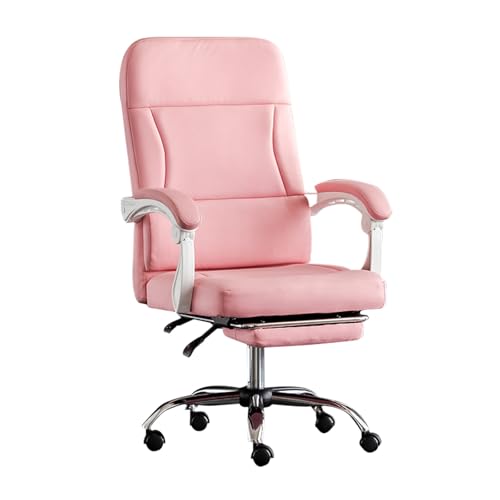 YEQING Ergonomischer Bürostuhl mit Fußstütze, Drehstuhl,bequemer Computerstuhl mit Hoher Rückenlehne, Verstellbarer Schreibtischstuhl(Pink) von YEQING