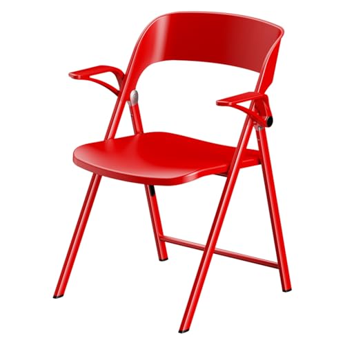 YEQING Klappstühle, Bequemer Esszimmerstuhl für Zuhause, Zusammenklappbare Gartenstühle für Hochzeit, Party, Büro, Balkon, Garten(Red,with armrests) von YEQING