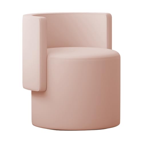 YEQING Schminkhocker mit Rückenlehne, 360° Drehbarer Schminkstuhl, Drehbarer Akzentstuhl für Schminkzimmer, Schlafzimmer, Wohnzimmer(Pink) von YEQING
