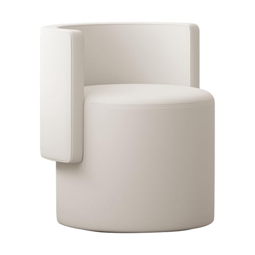 YEQING Schminkhocker mit Rückenlehne, 360° Drehbarer Schminkstuhl, Drehbarer Akzentstuhl für Schminkzimmer, Schlafzimmer, Wohnzimmer(White) von YEQING