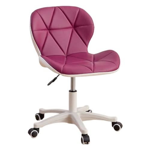 YEQING Schminkstuhl mit Rollen, Verstellbarer Schreibtischstuhl, Drehbarer Schminkhocker Niedriger Rückenlehne für Wohnzimmer, Schlafzimmer, Schminktisch, Friseur(Purple) von YEQING